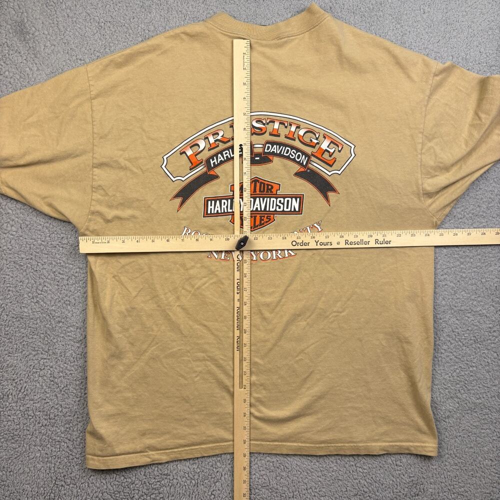 VTG Harley Davidson Shirt Mens 2XL Beige Rockland County New York 90s Y2k Biker - Picture 10 of 15